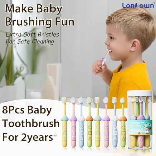Kids Toothbrushes 8 Pack,Soft Bristle Toothbrush for Toddlers 2-12 Years Old, Cute Multicolor Boys Girls Toothbrushes,Clean Kids Teeth Bristles Not Easy to Shed