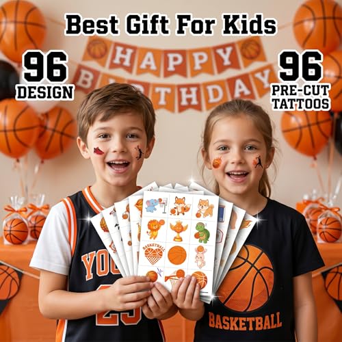 96 Pcs Basketball Temporary Tattoos for Kids