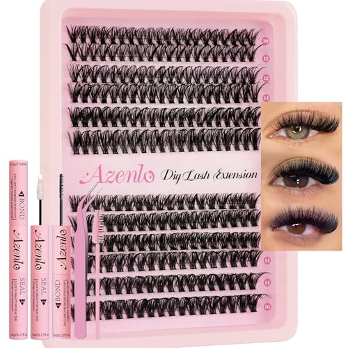 Azenlo 40D+60D DIY Lash Clusters Kit - 240pcs Wispy Extensions