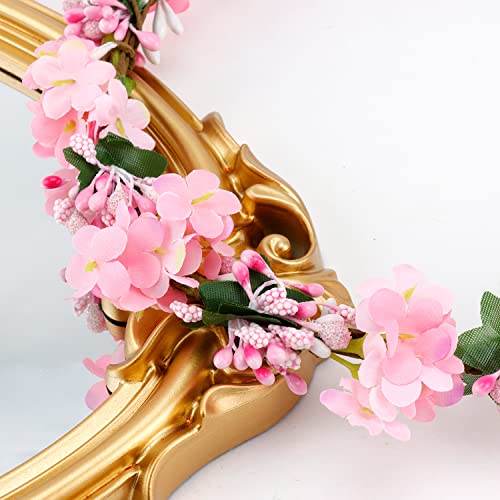 CHANACO Pink Flower Crown, Adjustable Flower Crowns for women, Floral Crown for Wedding, Flower Headband for Baby Shower, Flower Crown for Girls, Flower Girl Headpiece, Boho Flower Headbands for Women
