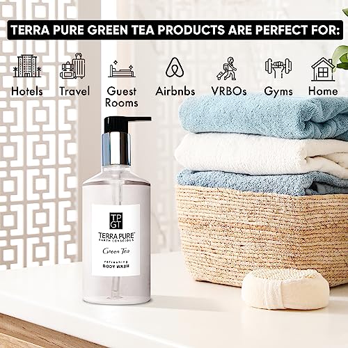 Terra Pure Green Tea Body Wash, 10.14 oz. With Organic Honey And Aloe Vera (Case of 24)