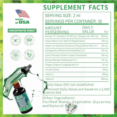 Soursop Bitters Liquid Drops 10-in-1 with Sea Moss & Turmeric