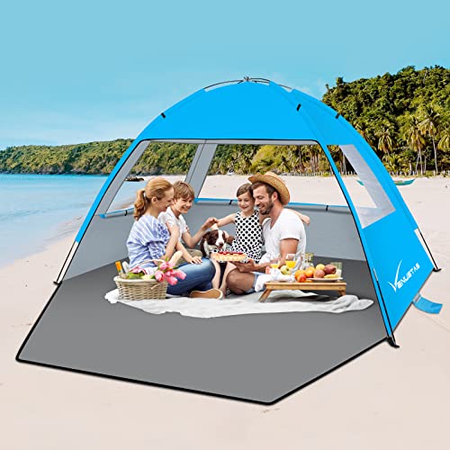 Venustas Beach Tent Sun Shelter for 3/4-5/6-7/8-10 Person, UPF 50+ UV Protection Portable Beach Canopy, Lightweight and Easy Setup Cabana