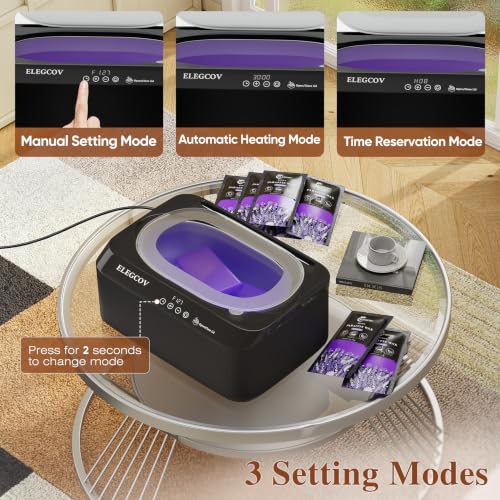 ELEGCOV Black Paraffin Wax Machine for Hands & Feet 4500ml Spa Kit
