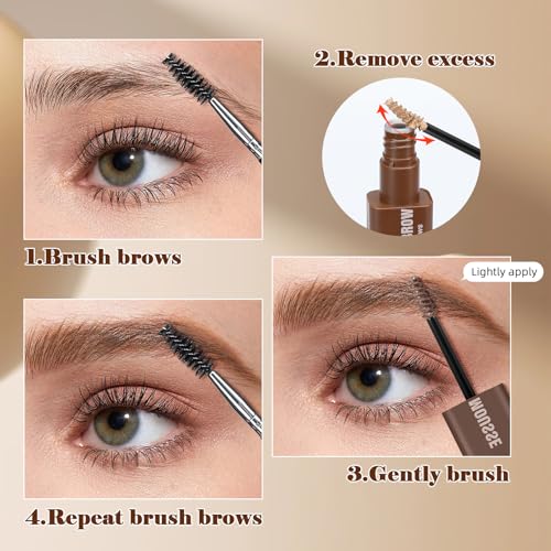 Euphily Brow Super Fluff Eyebrow Mousse Set A Black Brown Volumizing & Waterproof