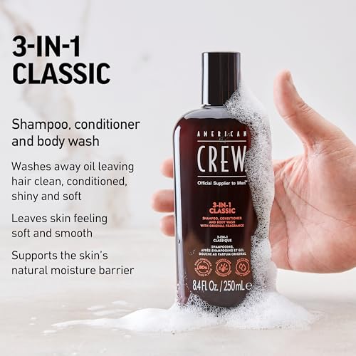American Crew 3-in-1 Shampoo Conditioner Body Wash, 33.8 oz