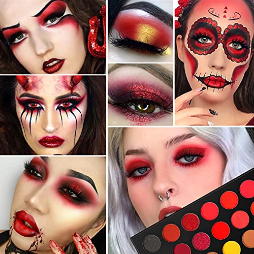 Afflano Red Eyeshadow Palette - 18 Pigmented Shades