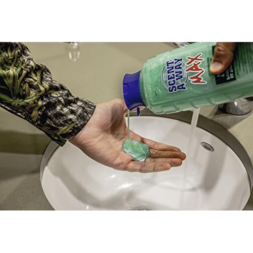 Hunters Specialties Scent-A-Way MAX 32oz Liquid Body Soap & Shampoo, Green, 32 oz & 07741 Saw Max Spray Odorless, 32 oz, Multi