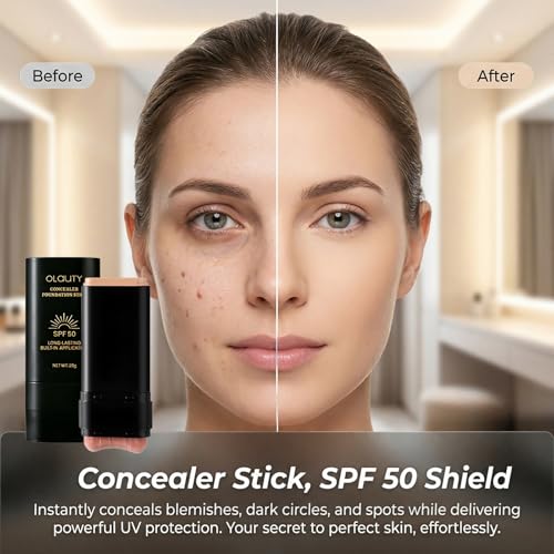Full Coverage Foundation Stick with SPF 50+ & Built-In Brush