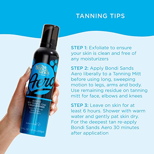 Bondi Sands Aero 1 Hr Express Self Tan Foam + Application Mitt | Includes Lightweight Sunless Foam + Reusable Mitt for a Flawless Finish ($35 Value)