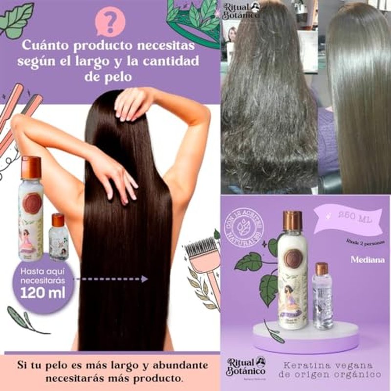 Keratina Ritual Botanico 250ml & Termo Protector 120ml - Vegan Hair Smoothing Treatment