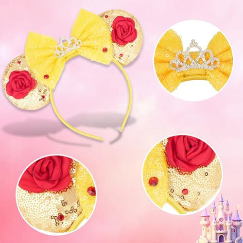 Princess Mouse Ears Headband with Bow for Women & Girls