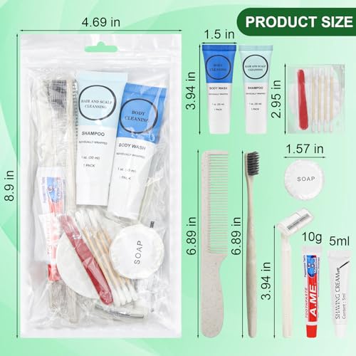 Disposable Travel Toiletry Kit Set - 100 Count Hygiene Essentials