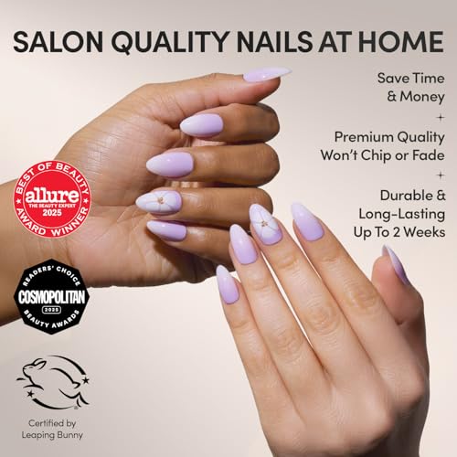 Glamnetic Lilac Reef Press On Nails - Short Almond 30 Piece Kit