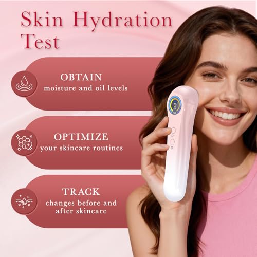 Amifiy Portable Skin Hydration Tester - Digital Moisture & Oil Meter for Face & Body