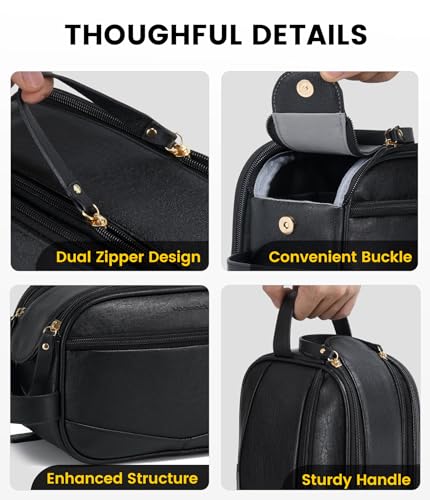 Vorspack PU Leather Travel Toiletry Bag for Men - Water Resistant