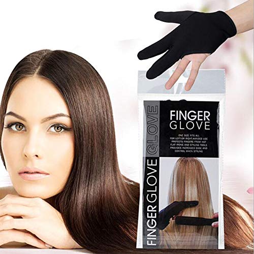 FALETO 3-Finger Heat Resistant Styling Gloves for Curling Wand & Flat Iron