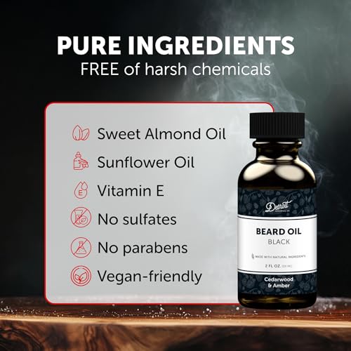Detroit Grooming Beard Oil | Hydrating & Nourishing Formula with Vitamin E | Cedarwood & Amber ? Black (2 oz)