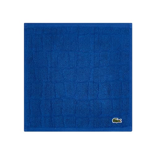 Lacoste Croc Scale 100% Cotton Towels ? Highly Absorbent & Quick Drying, Premium Super Soft Bath Towel, Bathroom Essential, Gift for All Occasions, Machine Washable, Surf Blue, 13" x 13" Wash Cloth