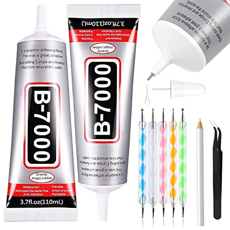 B7000 Clear Adhesive Glue Kit for Crafts - 2PCS 110ml with Tools