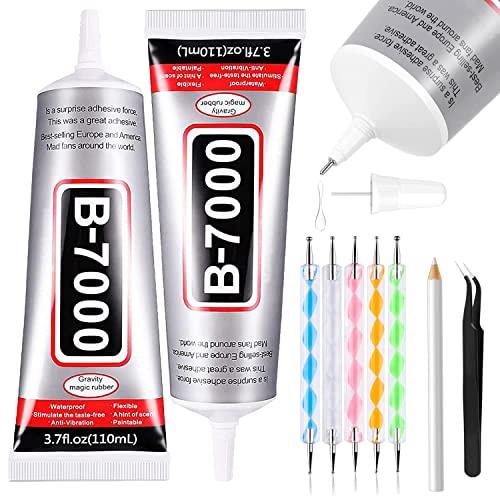 B7000 Clear Adhesive Glue Kit for Crafts - 2PCS 110ml with Tools