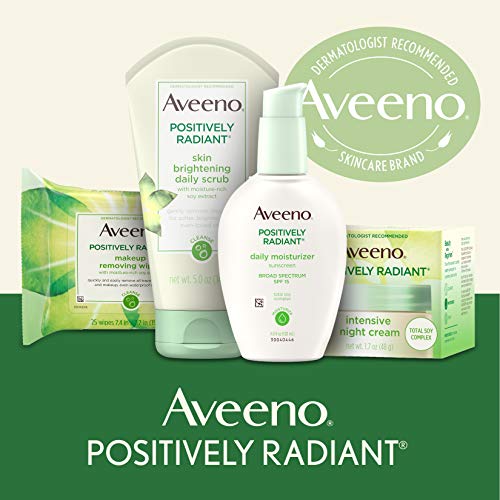 Aveeno Positively Radiant Makeup Removing Wipes, 25ct (Pack of 2)