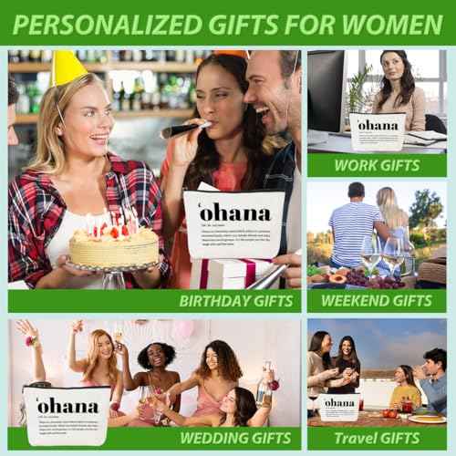 Christmas Thank You Gifts, 4pcs Hawaiian Inspirational Makeup Bag, Hawaiian Gifts Cosmetic Bag, Hawaii Souvenirs, Minimalist Thank You Gifts for Women Female Grandma Friend Wife Mom Sister