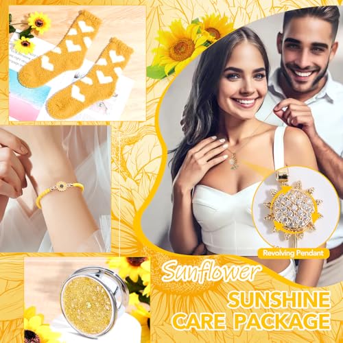 Self Care Gifts for Women, Sunflower Get Well Soon Gifts for Women Recovery After Surgery Care Package, Birthday Gifts Spa Gift Baskets Inspirational Gift Christmas Gift for Mom Sister Best Friends