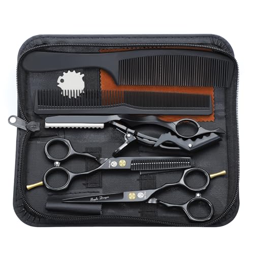 Purple Dragon 5.5" Hair Cutting Scissors Set - Japanese Stainless Steel