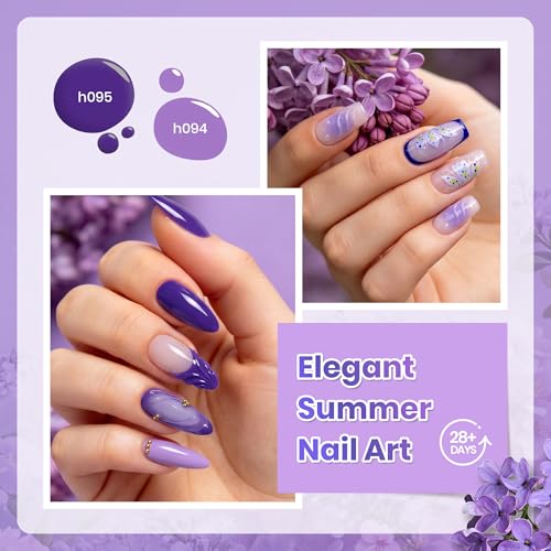 Beetles Purple Gel Nail Polish Set, and Dark Blue Gel,