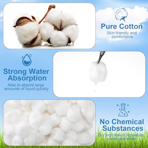 3000 Pcs Cotton Balls Bulk, Organic 100% Pure Medium
