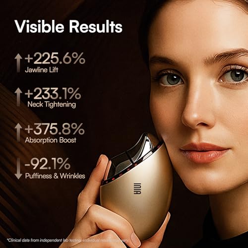 INIA 7-in-1 Red Light Therapy Facial Device with Gua Sha & Cryo Mode