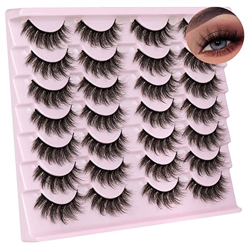 14 Pairs Wispy Mink Lashes - 5D Volume 16mm False Eyelashes