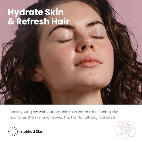 Organic Rose Water Spray for Face & Hair – 4 Fl Oz