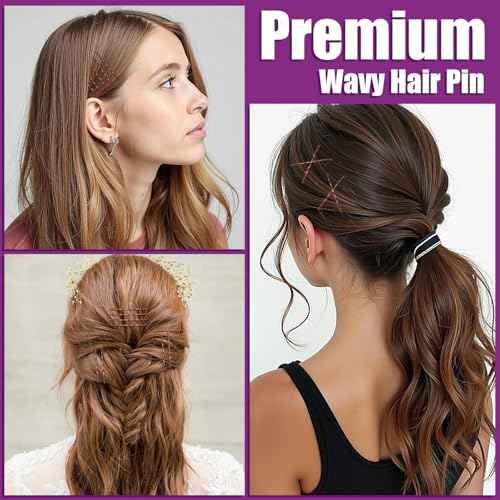 300 Pack Brown bobby pins for women, 4 Assorted Sizes of Large and Small Premium Bobby Pins + U Shaped Hair Pins for Buns, Updo Style - Non Slip Secure Hold(Brown)