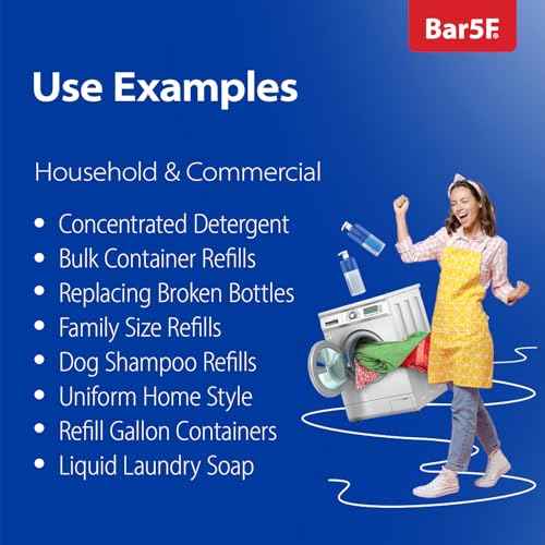 Bar5F Pump Bottle (2-Pack 32-Ounce 1-Liter) Empty for Shampoo Conditioner Body Wash Lotion BPA-Free Crystal-Clear