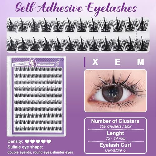 Self-Adhesive Eyelash Clusters Wispy 12-14MM No Glue