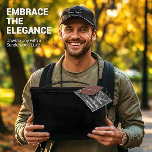 Body & Earth Bath and Body Wash Sets for Men - 8pcs Spa Baskets Mens Birthday Gifts Sandalwood, Self Care Kit, Husband Men Father's Day Gifts