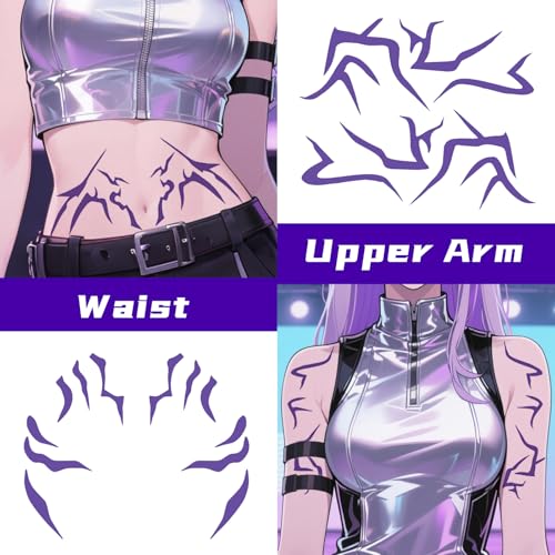 Demon Slayer Temporary Tattoos - 6 Sheets Waterproof Body Art