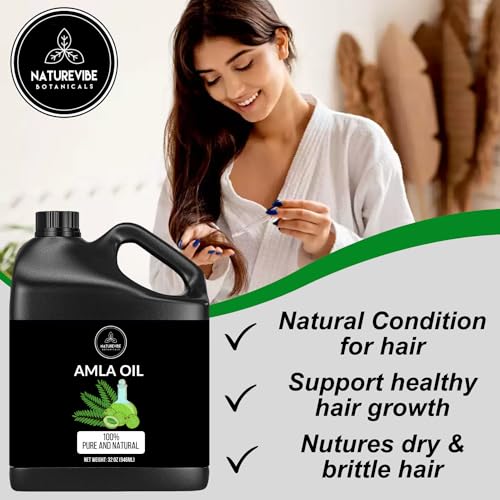 Naturevibe Botanicals Amla Oil 32 Ounces | 100% Pure and Natural | Great for Skin Care and Hair Care