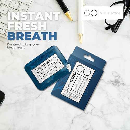 Breath Strips for Bad Breath by Go Mouthwash- Indivivual Packets containing 3 Bold Mint Strips - Alternative to Breath Mints, Travel Mouthwash, Breath Spray, and Other Fresheners - Perfect on The GO