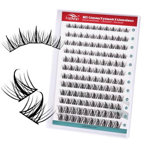 FADVAN Manga Lash Clusters 120PCS D Curly Wispy DIY Eyelash Extensions