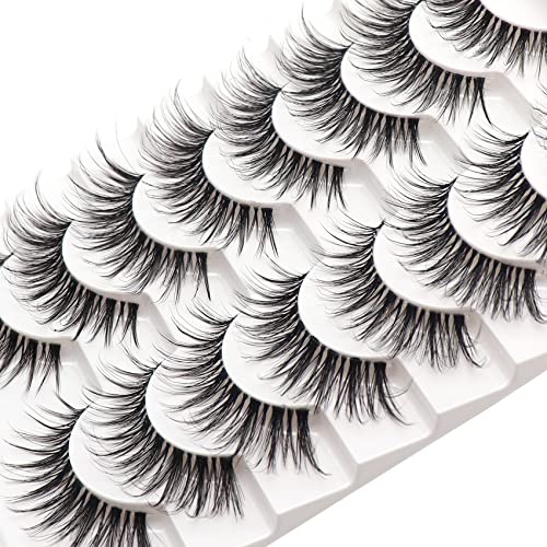 Losha Wispy False Eyelashes Natural Look 8 Pairs Clear Band