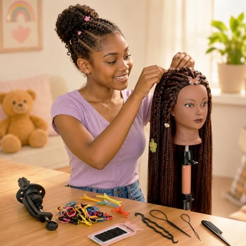 28" Mannequin Head with Hair & Clamp for Styling Practice