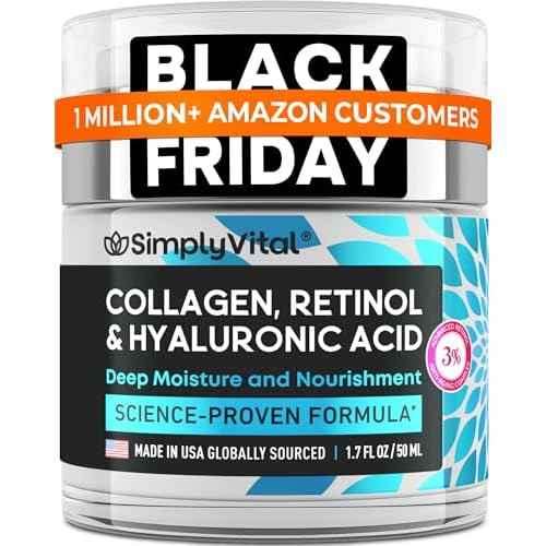 SimplyVital Collagen, Retinol & Hyaluronic Acid Cream - Anti-Aging Face Moisturizer for Face, Firming Skin Care Neck & D?collet? - Made in USA, Daily Moisturizer Face Cream Day & Night - 1.7 fl.oz.
