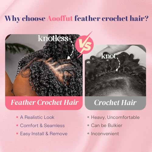 18 Inch Feather Crochet Hair Extensions - Deep Wave Synthetic Hair