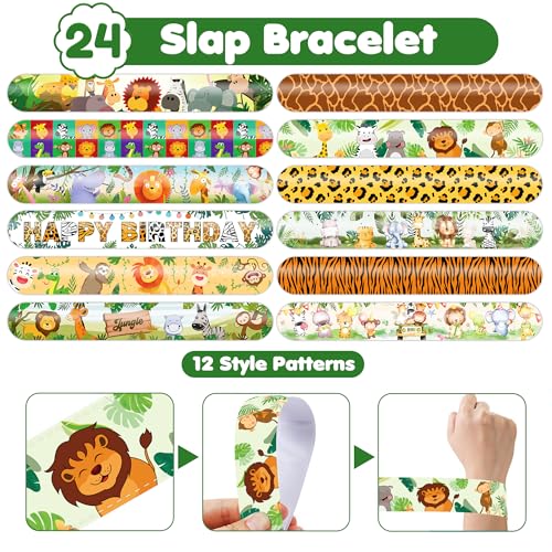 Jungle Party Favors Set - 72pc Tattoos & Slap Bracelets