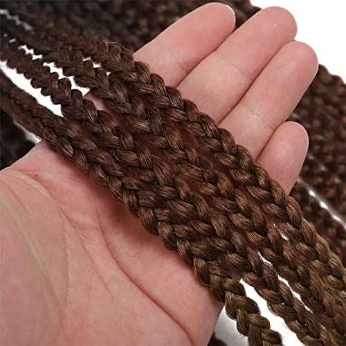 Crochet Box Braids Hair Pre-Looped Goddess Braids 7 Packs 3x Braiding Hair (18 Inch, 1B/30/27)