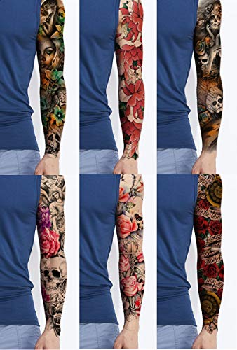 Pinone Full Arm Temporary Tattoo Stickers - 12 Sheets