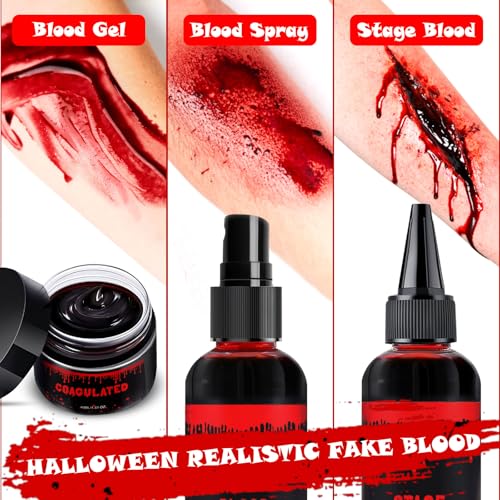 Fake Blood Makeup Kit 3PC - Halloween SFX Cosplay Costume